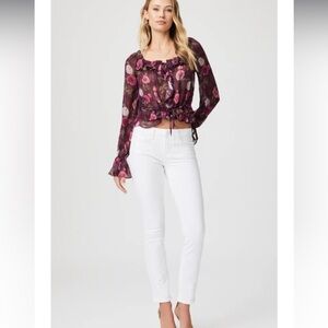 Women's Paige Skyline Ankle Peg Skinny Jeans, Size 26 - White